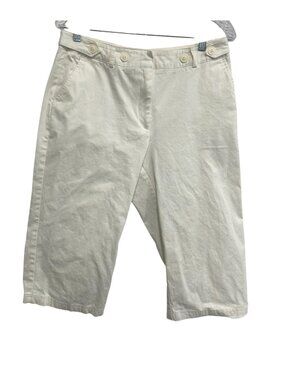 Briggs New York Womens White Cotton Blend Capri Pants Size 10